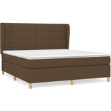  Box spring postelja z vzmetnico temno rjava 180x200 cm blago, (20902247) | Shoptok.si