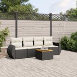  The Living Store Vrtna sedežna garnitura 5-delna z blazinami črn poli ratan - Vrtna Sedežna Garniture, (21479638) | Shoptok.si