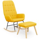  Stolica za ljuljanje s osloncem za noge od tkanine boja senfa | Shoptok.si