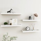 vidaXL Stenske police Loggia 4 kosi hrast in bele 60x15x4 cm MDF | Shoptok.si