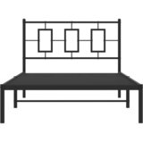  Metalni okvir za krevet s uzglavljem crni 107x203 cm | shoptok.hr