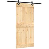  Klizna vrata 95 x 210 cm Čvrsta borovina (neobrađena) | shoptok.hr