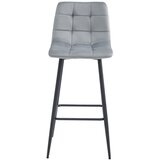  ARCETO barska stolica - srebrno sivi baršun / crne noge x 2 | shoptok.hr
