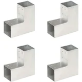 vidaXL spojnici za stupove u l-obliku 4 kom pocinčani metal 81 x 81 mm