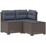  Dvosjedni vrtni sofa s jastucima u ratan izgledu PP Svjetlosiva | shoptok.hr