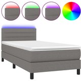  Box spring postelja z vzmetnico LED temno siva 100x200 cm blago, (20789759) | Shoptok.si