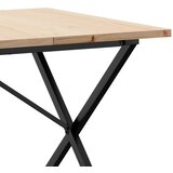  Blagovaonski stol X-oblika 180x90x75,5 cm od borovine i čelik | Eponuda.com