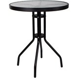 springos stakleni okrugli vrtni stol, crni 60 cm | shoptok.hr