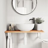  Zidna polica za umivaonik od čelika i masivnog bagremovog drva Smeđa 100 x 40 x 2 cm | shoptok.hr