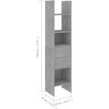 vidaXL Ormarić za knjige siva boja betona 40 x 35 x 180 cm od iverice | shoptok.hr