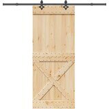 vidaXL Klizna vrata s priborom za montažu 95 x 210 cm masivna borovina | shoptok.hr