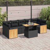 vidaXL 8-dijelni set vrtnih sofa od poliratana s jastucima crni bagrem | shoptok.hr