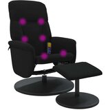  Masažni naslanjač s oporo za noge črn žamet | Shoptok.si