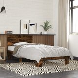 Maison Chic Posteljni okvir - Enojna postelja - Postelja za odrasle dimljeni hrast 90x200 cm inž. les in kovina-J8595, (21762407) | Shoptok.si