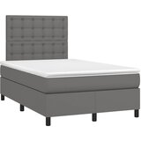  Krevet s oprugama i madracem LED sivi 120x190 cm umjetna koža | shoptok.hr