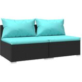  2-dijelna vrtna garnitura od poliratana s jastucima crna | shoptok.hr