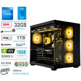 MEGA Računalnik MT S5 i5-12600K/RTX5060Ti-16GB/16GB/1TB-4.0/750W/Brez OS/črna RGB + Estetski napajalni kabli [Rumena / Črna), (5000130867) Cene