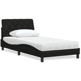 vidaXL Krevet s madracem crni 100 x 200 cm od tkanine Cijene