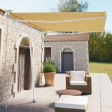 Maison Chic Prostostoječa ročno zložljiva tenda - Senčniki 300x250 cm rumena/bela, (22038383) | Shoptok.si