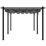 vidaXL Vrtni paviljon z zložljivo streho antracit 3x6 m aluminij | Shoptok.si
