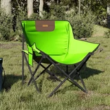 vidaXL Stol za kampiranje z žepom zložljiv 2 kosa zelene barve