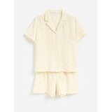 Reserved Dvodijelna muslinska pidžama - krem | shoptok.hr