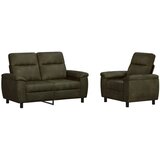  Set sofe 2 pcs Maslinasto zelena Umetnička suknja koža - Vojska zelena 1-Sjedalo + 2-Sjedalo (120 cm) | shoptok.hr