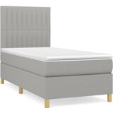 Maison Chic Box spring postelja - Vzmetna postelja z vzmetnico svetlo siva 80x200 cm blago SL19156, (21891627) Cene