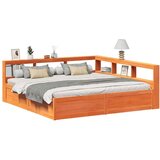  Knjižna postelja brez vzmetnice vošč. rjava 180x200 cm borovina, (21790895) | Shoptok.si