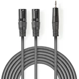 Audio kabal 2xXLR 3PIN na 3.5mm 3m