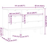  Ormar s ladicama OTTA Crna 111 x 43 x 73,5 cm Masivna borovina | shoptok.hr