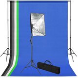 vidaXL Komplet za fotografski studio z ozadjem in s mehčalno lučjo, (5000288524) | Shoptok.si