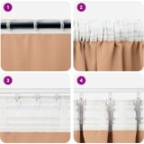  Zavjese sa zavjesama 2 pcs Svjetlosmeđa 225 x 140 cm Poliester | shoptok.hr
