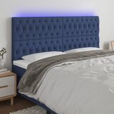 vidaXL LED posteljno vzglavje modro 200x7x118/128 cm blago Cene