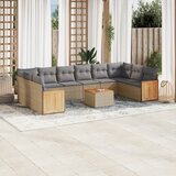 Maison Chic Seti vrtnega pohištva - Vrtna garnitura - Vrtni pohištvo set 11-delna z blazinami bež poli ratan, (21818209) | Shoptok.si