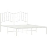 Metalni okvir za krevet s uzglavljem bijeli 150x200 cm | shoptok.hr