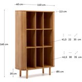 Kave Home omarica v jesenovem dekorju z drsnimi vrati v naravni barvi 110x160x40 cm mailen – | Shoptok.si