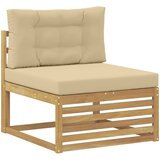  Set vanjskih sofa 9 pcs Bijela i bež Čvrsto drvo akacije | shoptok.hr