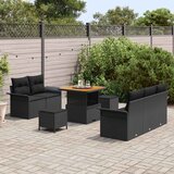  Sjedeća garnitura za vrt 8 kom. 7-Broj sjedala Crna 80 x 80 x 71 cm | shoptok.hr