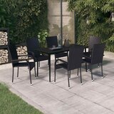  7-dijelni vrtni blagovaonski set crni | shoptok.hr