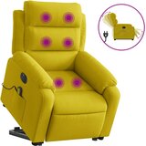 Maison Chic Električni masažni naslanjač - Relax naslanjač s funkcijo vstajanja rumen žamet, (22062097) | Shoptok.si