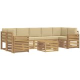  Set vanjskih sofa 8 kom. Bijela i bež Poliester | shoptok.hr