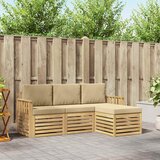  Set vanjskih sofa 4 pcs Bijela i bež 189,5 x 122,5 x 73 cm | Shoptok.si