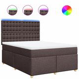 vidaXL Box spring postelja z vzmetnico temno rjava 160x200 cm blago, (21310389) | Shoptok.si