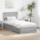  Krevetna konstrukcija Siva Sonoma 75 x 190 cm Konstruirano drvo | shoptok.hr