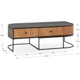 MOME Stolić za kavu od masivnog manga u prirodnoj boji 60x120 cm Curve – | shoptok.hr