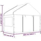 vidaXL Paviljon s streho bel 17,84x4,08x3,22 m polietilen | Shoptok.si