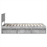  Okvir za krevet s uzglavljem Betonska siva 90 x 190 cm | shoptok.hr