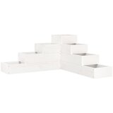  Vrtna sadilica s 4 razine 80,5 x 79 x 36 cm bijela od borovine | shoptok.hr