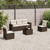 vidaXL 6-dijelni set vrtnih sofa od poliratana s jastucima smeđi | shoptok.hr